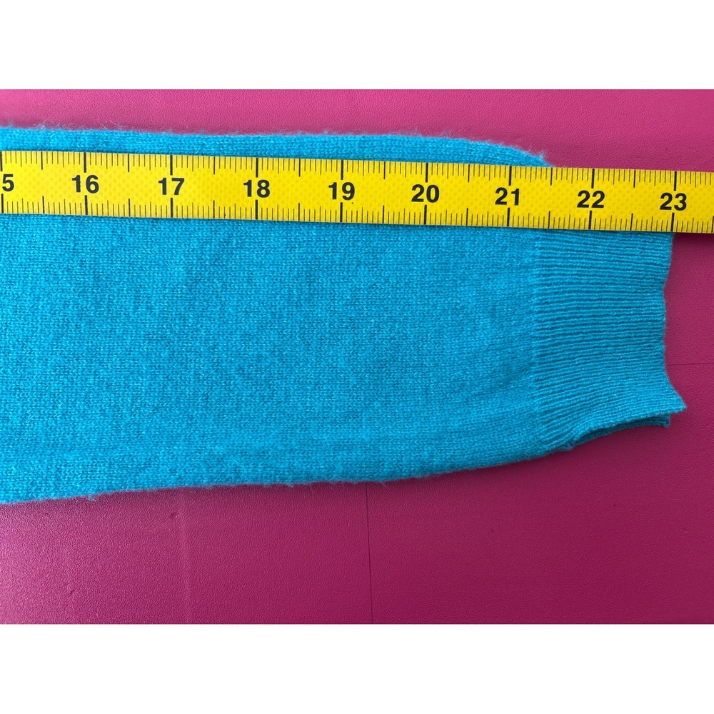 Jumper 1234 Womens 100% Cashmere Crewneck Sweater Turquoise Size 1/XS Old Money - Picture 7 of 9